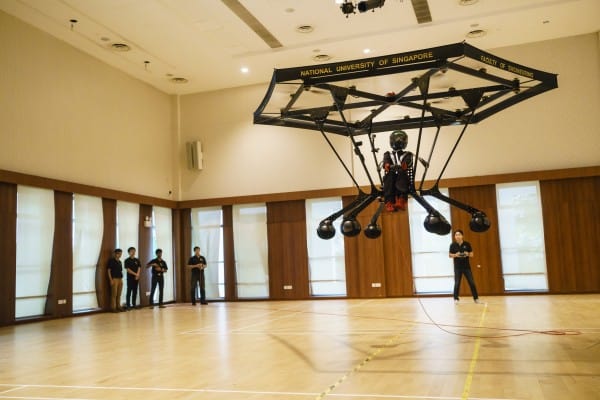 NUS students designed and built Snowstorm, an electric-powered personal flying machine. (Credit: NUS)