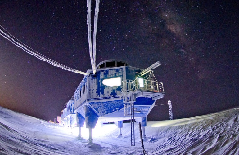 The Halley Research Station, run by the British Antarctic Survey,