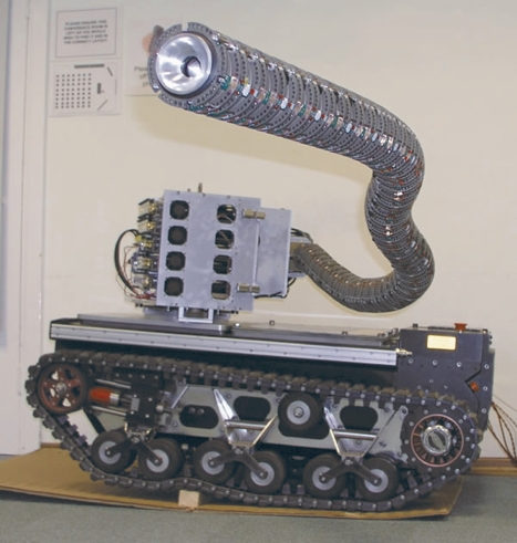 OC Robotics' snake arm robot consists of a number of independent segments that can be controlled in a co-ordinated way, enabling a user to guide the snake so that the body follows the head’s exact path.