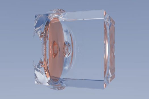  As the projectile strikes the target, it begins to deform collapsing the embedded bubble.