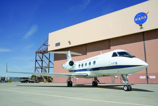 This modified Gulfstream III is the test bed aircraft for the ACTE flexible-flap research project