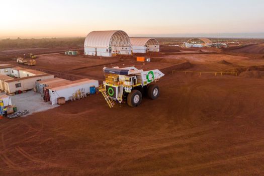 Fortescue's battery electric haul truck prototype at the Green Energy Hub