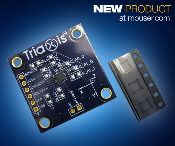 Mouser Now Shipping Melexis MLX90393 Triaxis Micropower Magnetometers and Evaluation Board