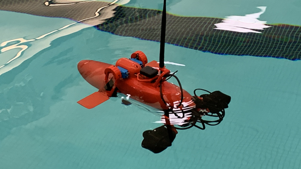 An unmanned semi-submersible vehicle prototype developed at Washington State University