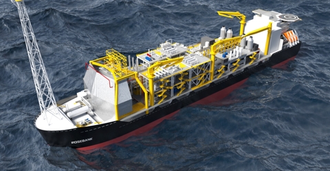 Artist's impression of the FPSO vessel that will be used for the Rosebank project