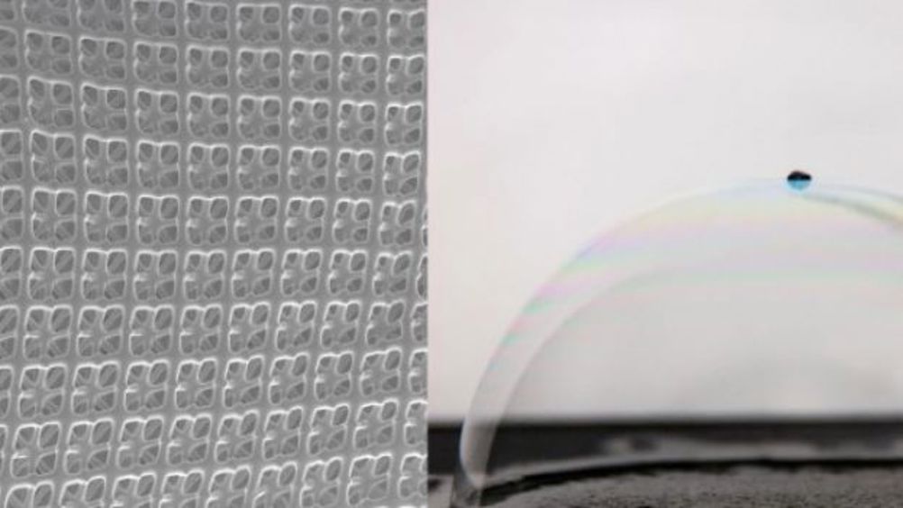 Left to right: An image of the full lattice geometry is juxtaposed with an 18.75-million cell lattice floating on a bubble