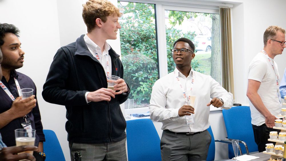 Larry Sibanda (right), BEng electrical and electronics engineering student, shares his placement experience at Excitation Engineering Solutions (EES)