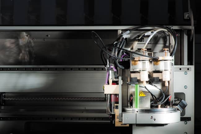 A multi-material jetting head in a PixDro printer