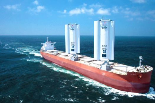 Pyxis Ocean retrofitted with WindWings setting sail for its maiden voyage, August 2023