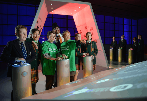 School children from across the UK gather for the final of BP's Ultimate STEM Challenge at the Science Museum in London