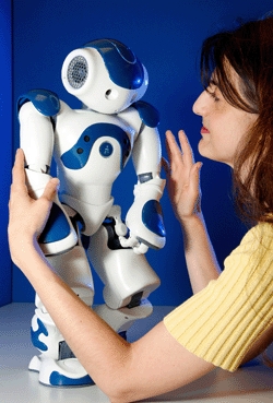Dr Cañamero with a ‘sad’ robot