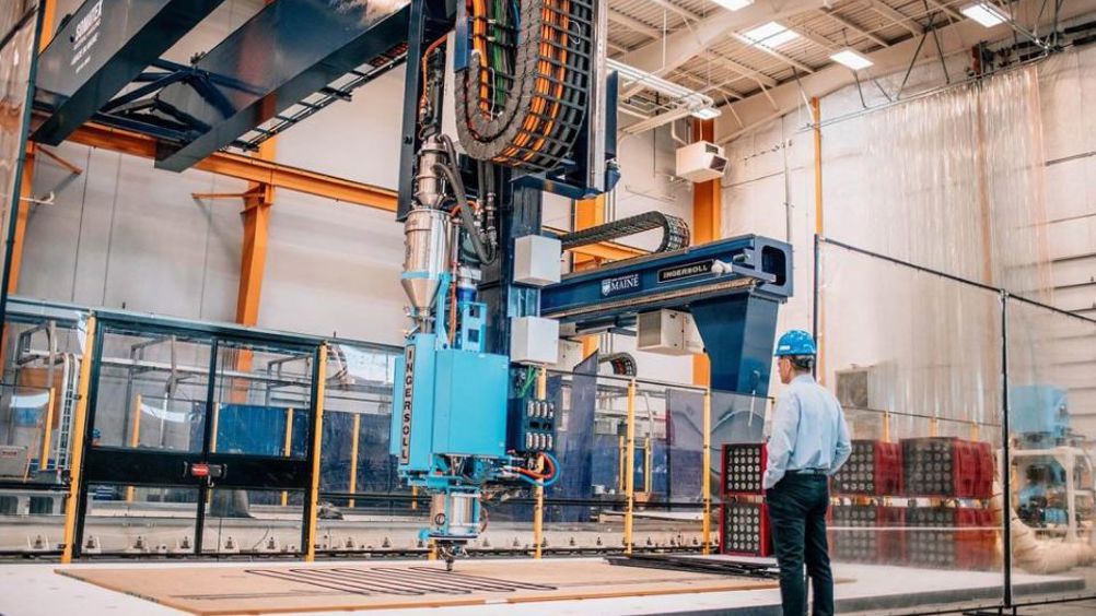 The thermoplastic polymer printer is designed to print large parts