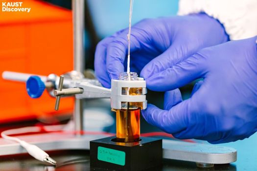 A team of KAUST catalyst scientists have shown how a molybdenum-based catalyst (pictured above) can play a central role in a process pivotal to the sustainable production of renewable energy and green chemicals 