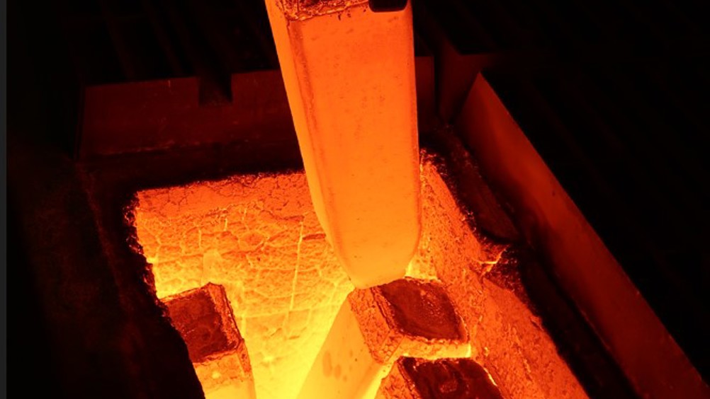 Photo from Ovako of full-scale production trial that evaluated hydrogen as fuel for a steel heating furnace prior to hot rolling 