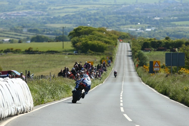 Guy Martin heads in the straight