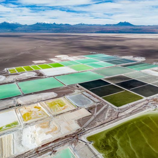 Lithium fields in the Atacama desert in Chile, South America