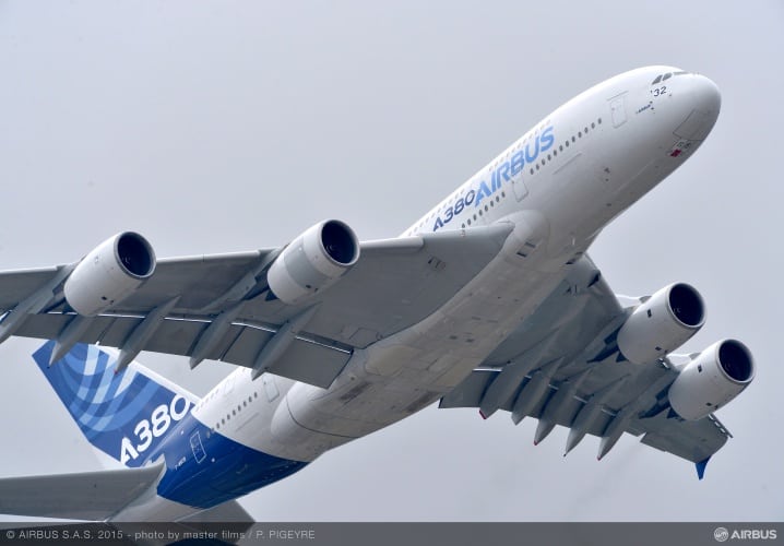 An Airbus A380 at the Paris Air Show.