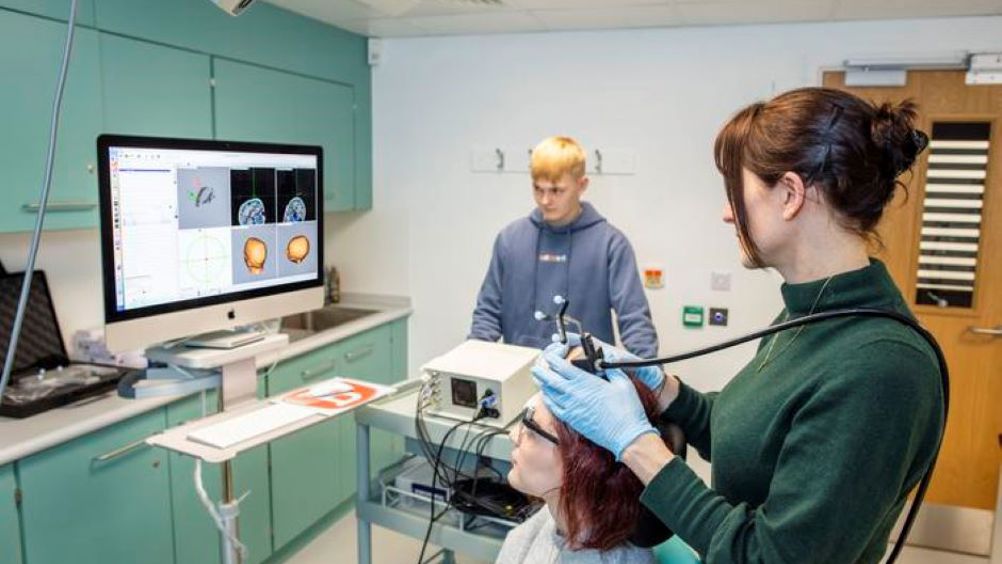 Ultrasound technology being used in the transcranial ultrasound stimulation lab at Plymouth University’s Brain Research and Imaging Centre